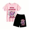 Fashion Cartoon 67 Graphic Print Outdoor Street Kids T-shirt and Shorts Summer Home Casual Outfit Boy and Girl's Sports Set