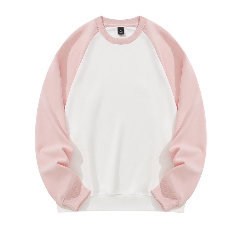 2023 Autumn Unisex Patchwork Long-Sleeved Solid Color Loose Round Neck Hoodie