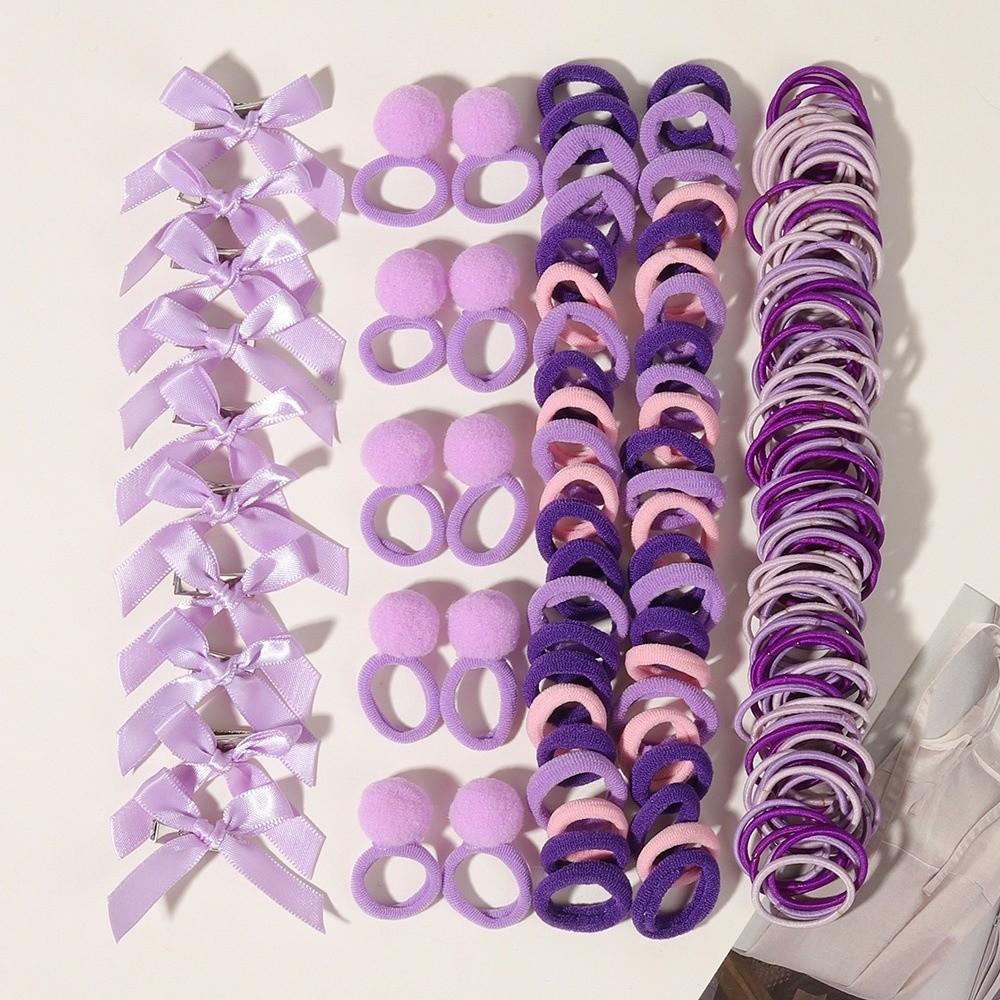 

170pcs Colorful Children s Hair Accessory Set Baby No Harm Hair Rubber Bands Daily Use фіолетовий
