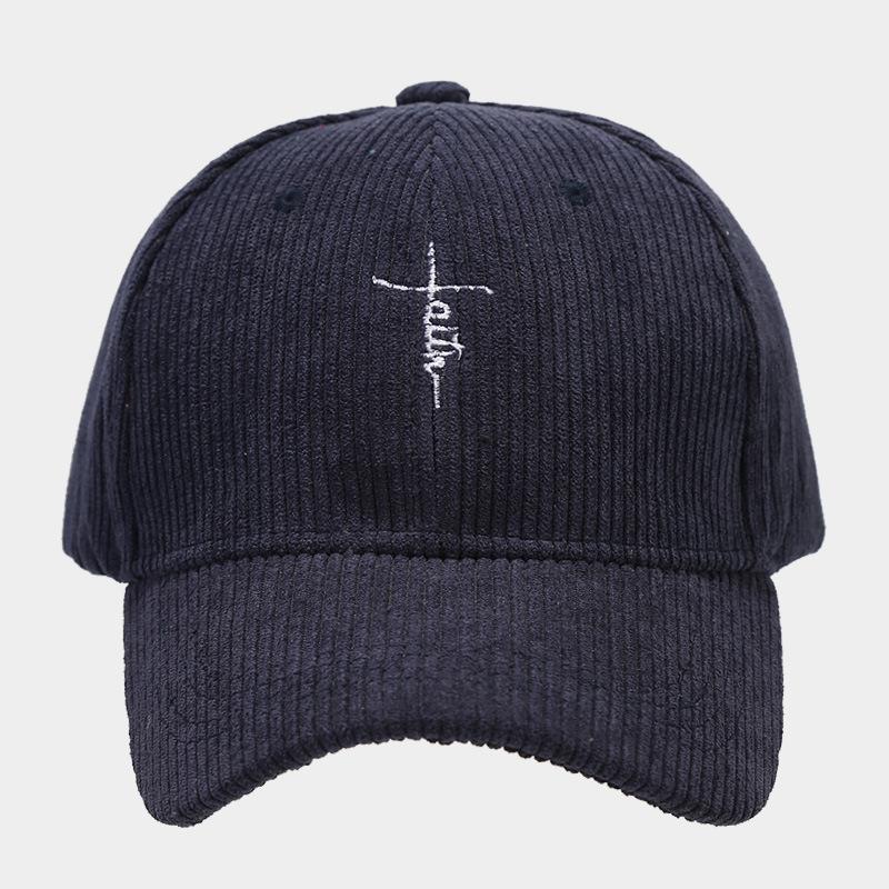 European and American fashion personalized small letter embroidered corduroy baseball cap spring and autumn new simple trend versatile cap