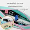 Flamingo Double Zipper Pencil Case - Large Capacity Stationery Box with Cute Pattern