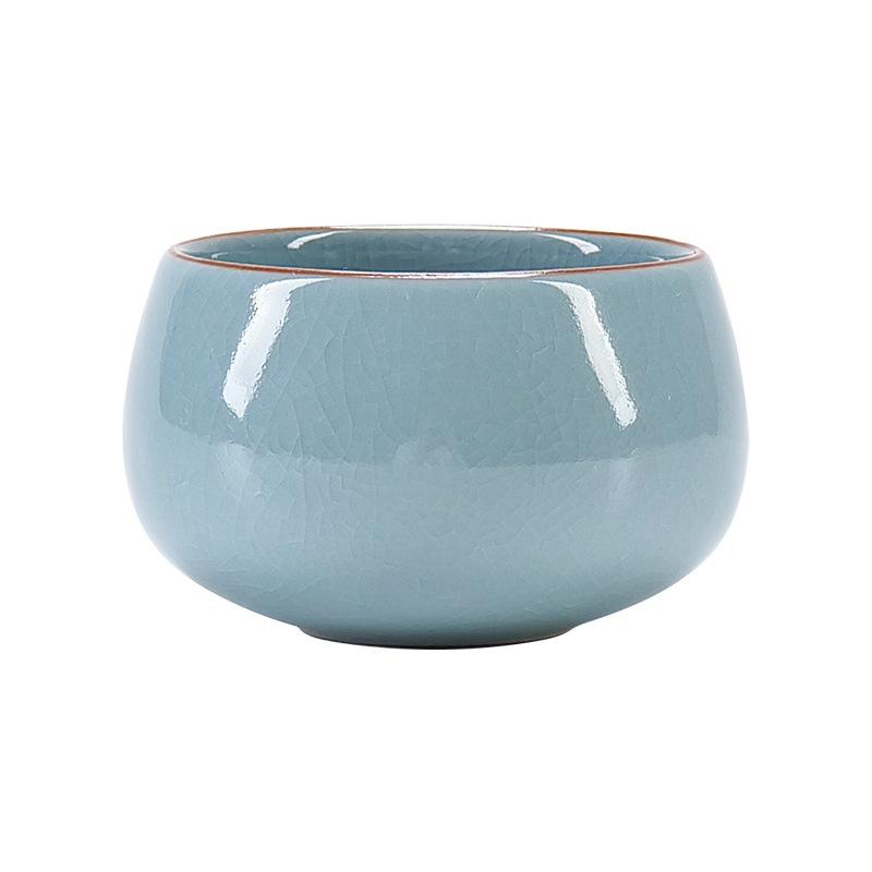 Tianqing Ru kiln master cup single cup, ceramic tea cup can be raised open, high-end personal cup gift box for household use
