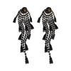 Zircon Tassel Earrings: Retro Dark Style for a Niche European & American Aesthetic