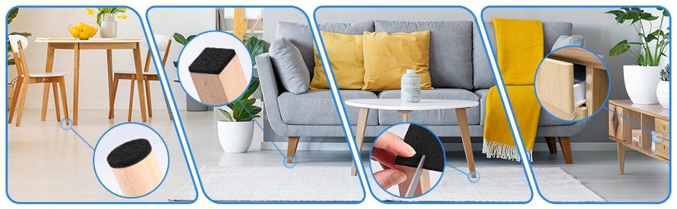 Felt pad for furniture chairs 12 PCS Self-adhesive felt black 3CM