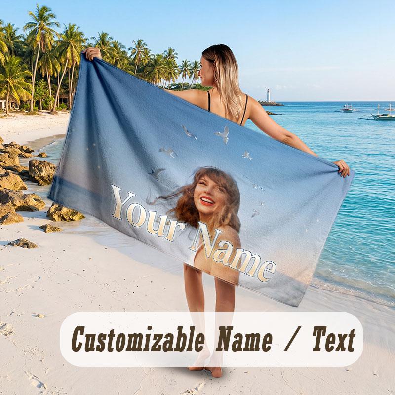 Custom Name Large Beach Towel,Taylor Swift Quick Absorbent Towel For Outdoor Travel Poolside