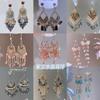 European and American Exaggerated Heavy Industry Crystal Fringed Earrings Femininity High-end Atmospheric Earrings Earrings Trendy, New Popular Models
