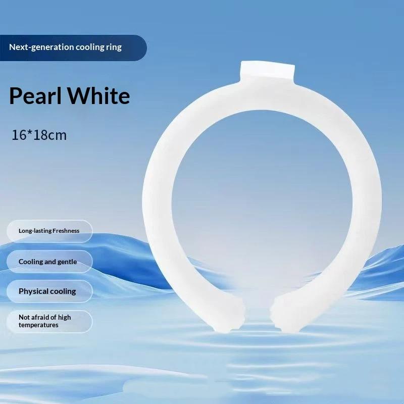 1Pcs Summer Outdoor Neck Cooler Long Lasting Cooling Neck Ring Freezable for Camping Climbing Cycling Gardening Work fehér