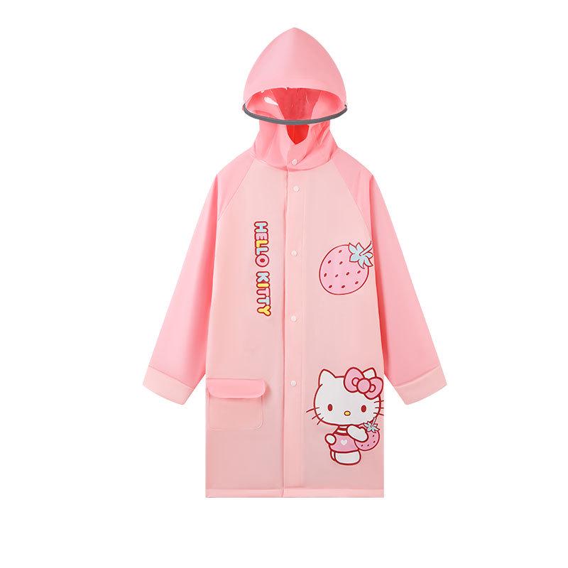 Sanrio Super Süßer Kuromi Regenmantel für Kinder mit Rucksackfach, Großer Schirm, Perfekt für Grundschul- und Kindergartenkinder.
