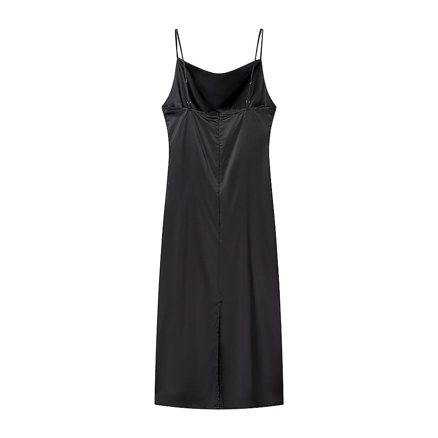 2025 Spring Women's Satin Casual Loose Mid-Length Camisole Dress