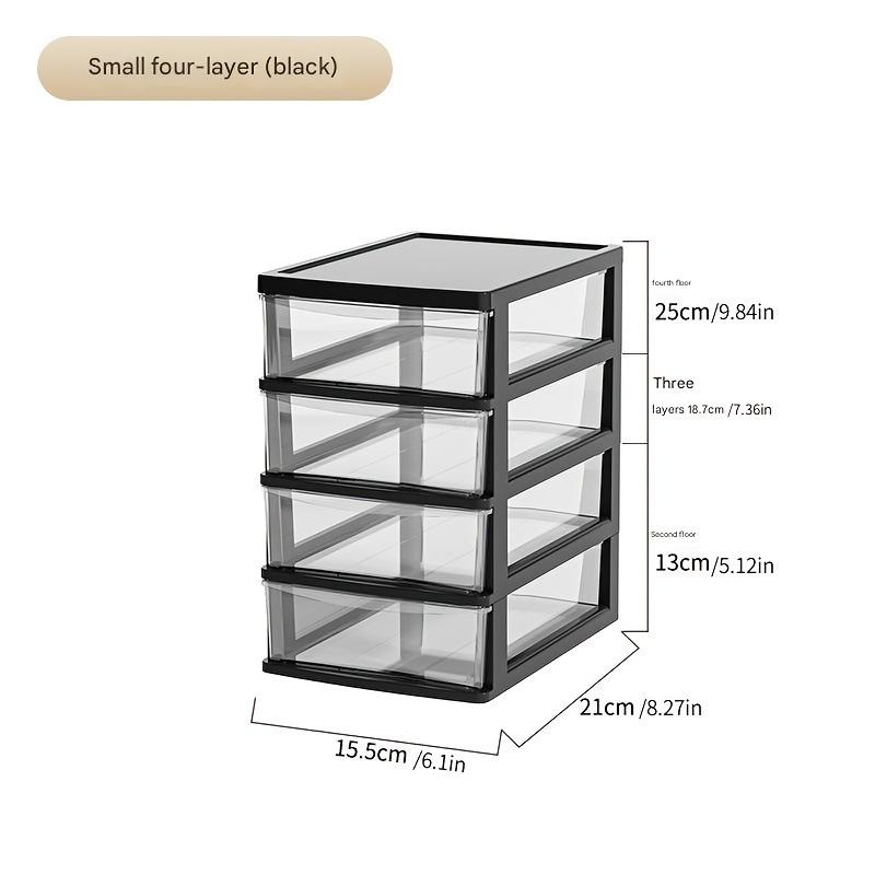 Office Desktop Storage Box, Transparent Drawer Style Cosmetics, Stationery, Student Desk, Raised Japanese Style Bar Storage Box