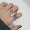 2 Teile/satz Vintage Ausschnitt Schmetterling Ring für Frauen Koreanische Silber Ring set Zubehör Schmuck