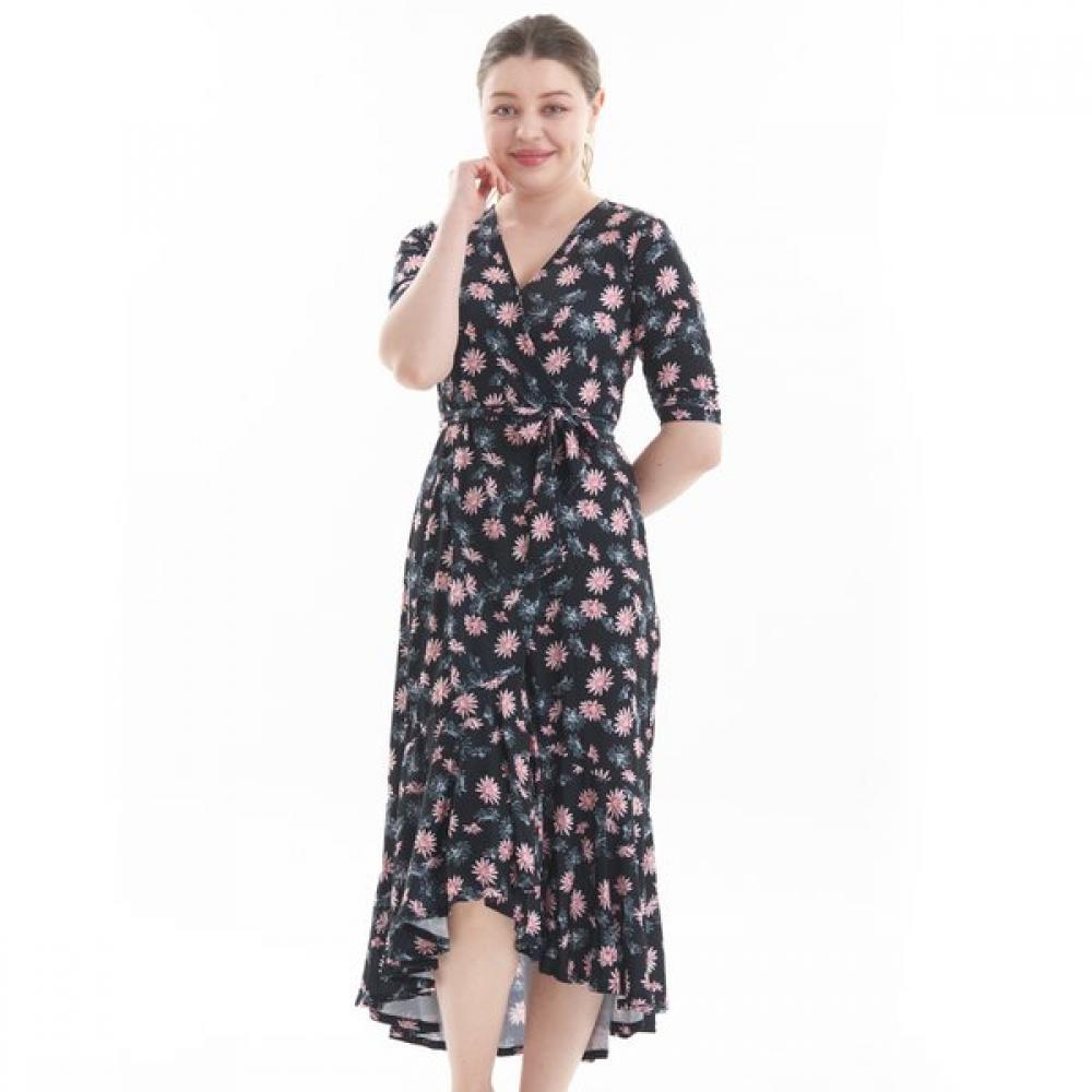 Creola Lip Balm Vivienne 3 4 Sleeve Frill Wrap Dress Ldm42bf01