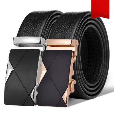 First Layer Cowhide Automatic Buckle for Men's New Belt Casual Business Simple and Versatile Middle Aged and Young Trousers Belt for Men