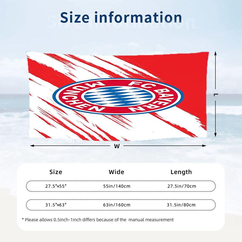 Plážová osuška Bayern Mnichov Měkká mikrovláknová letní osuška Rychleschnoucí Savá osuška na pláž, k bazénu, na cesty