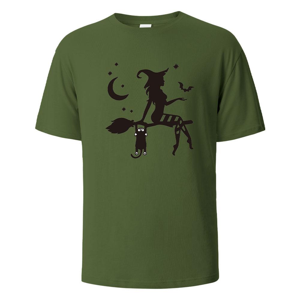 Witch Print t shirts 100 Cotton Summer Tees For Men Women Oversize Casual Tops t shirts