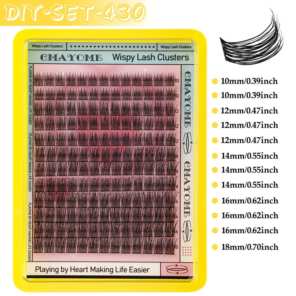 144 Clusters Of C-Song False Eyelashes Set 10-18Mmdiy Segmented Grafting Single Cluster Of Thick Eyelashes