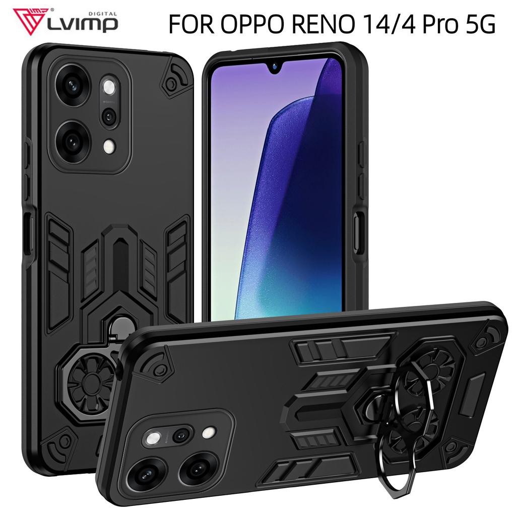 Military Armor Shockproof Case For OPPO RENO 14 Pro Reno14 Pro Reno14Pro 5G Protective Cover Ring Stand Holder Fundas Coque