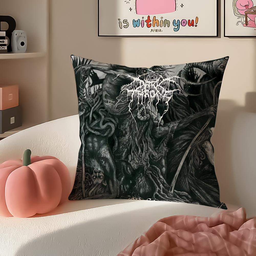 Black Metal Norwegian Art DDarkthrone Pillow Cushion Cover Pillowcase Short Plush Invisible Zipper Room Sofa Cushion Cover