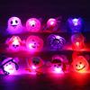 LED Luminous Halloween Rings Creative Pumpkin Ghost Skull Glowing in Dark Finger Rings Toys with Lights Christmas Party Decor