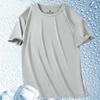 Ice silk short-sleeved T-shirt men's summer loose large size round neck short-sleeved men's sports casual quick-drying top versatile