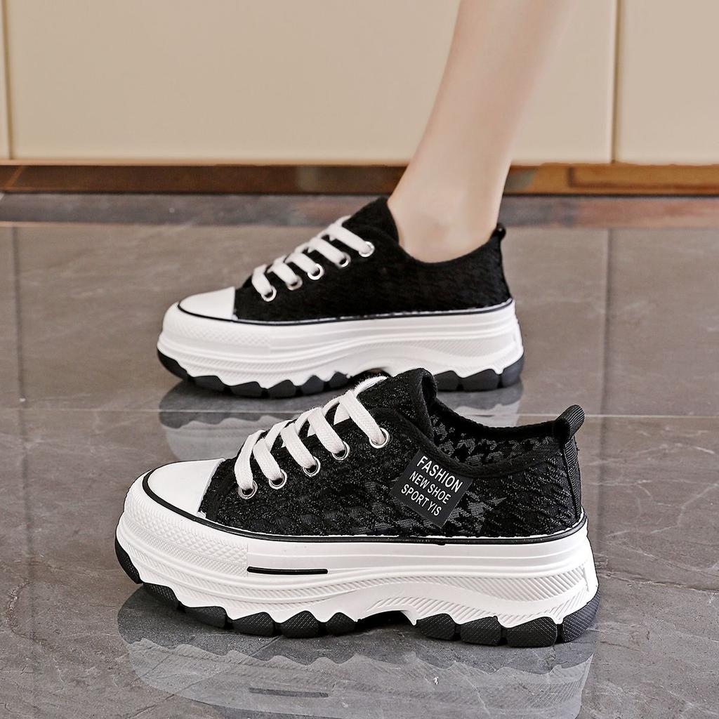 Spring new thick-soled heightening canvas shoes broken size special little white shoes Internet celebrity thin casual breathable board shoes