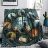 Tabby Cat Print Flannel Blanket, High quality Comfortable for All Seasons, Home Decor, Warmth and Comfort, Perfect for Christmas Gifts
