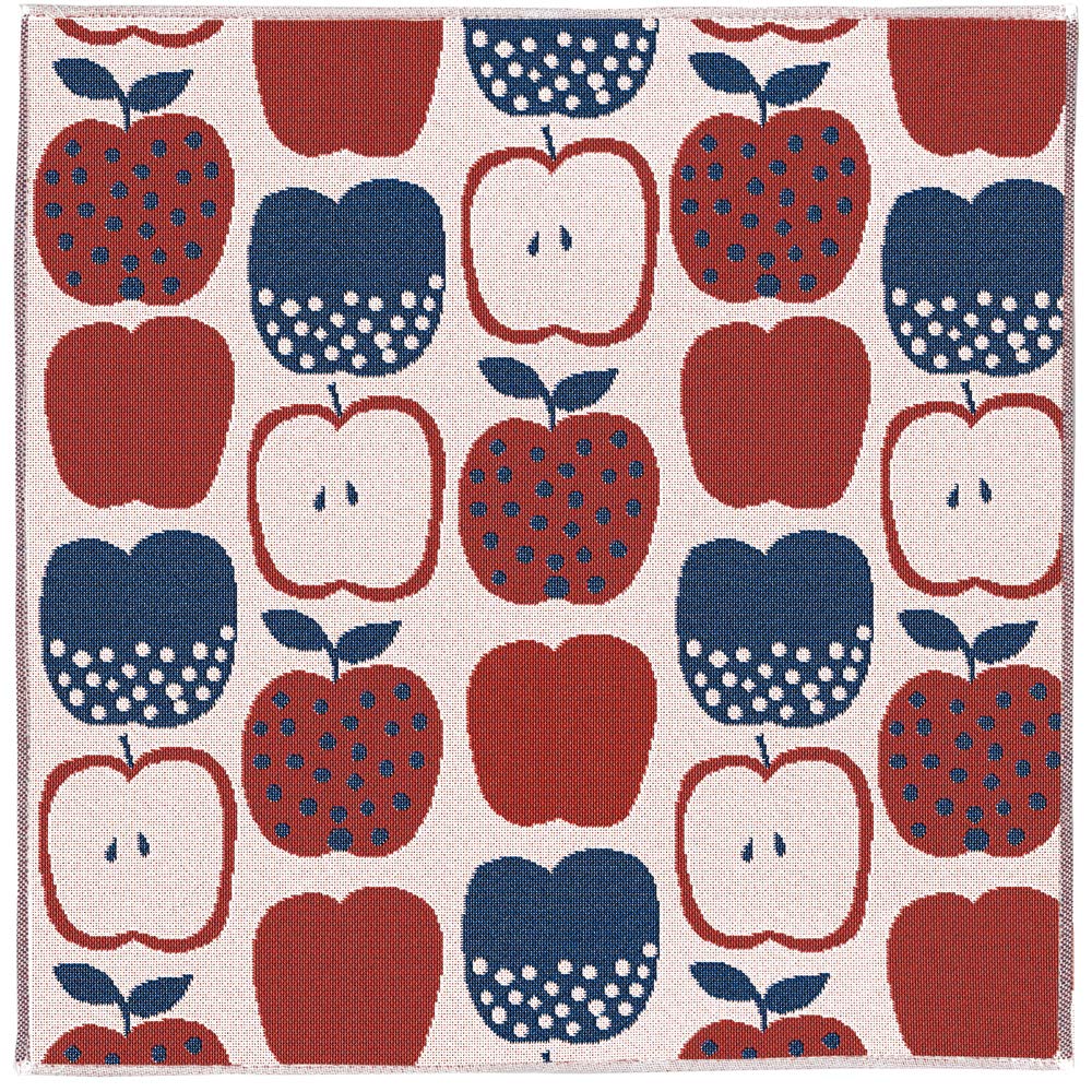 

Pocchi Imabari Towel Handkerchief Compact Thin 3-Layer Gauze Petit Gift 2525cm (Red Blue Apple)