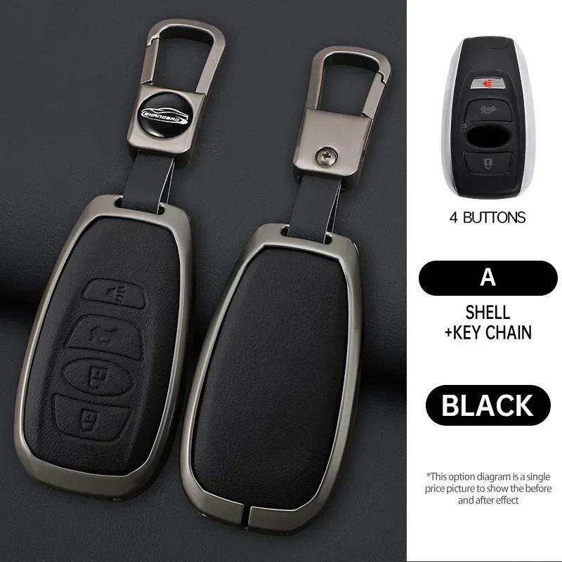 Interior Mouldings Zinc Alloy Leather Car Key Case Cover For Subaru BRZ STI XV SV Forester Legacy Outback Crosstrek Impreza WRX
