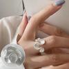 Korean Style S925 Silver-Plated Water Drop Crossover Open Ring – Women's Retro Fashion for Index Finger