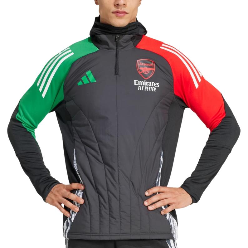 Adidas 24/25 Утепленная Полосатая Теплая Узкого Кроя Толстовка с Капюшоном Лонгслив Свитшот Мужская толстовка IS9986 S
