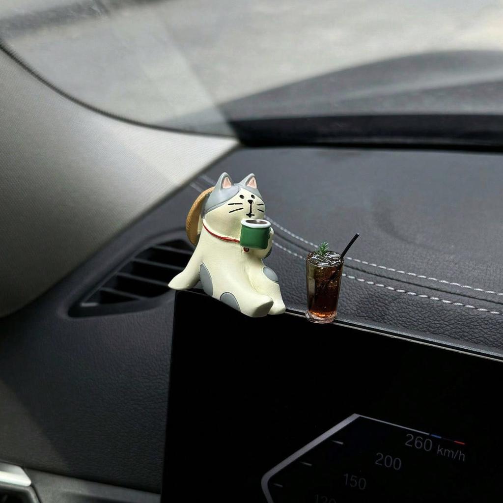 Simpatici Ornamenti Decorativi per Auto in Resina di Gatto Rilassato