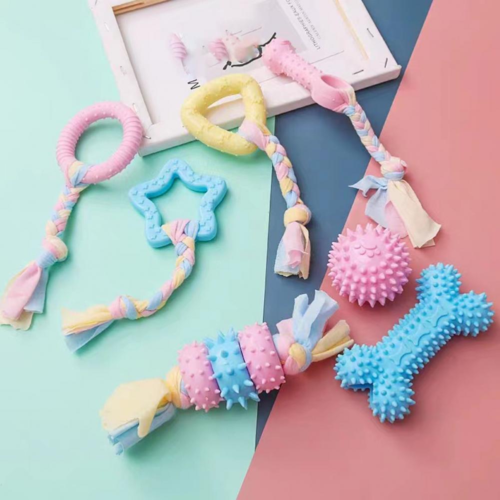 Puppy Teething Toys Dog Chew Toys for Anxiety Relief Teething Bite-resistant Chew Toys for Dogs Cotton Rope Pet Chew Toy Gifts