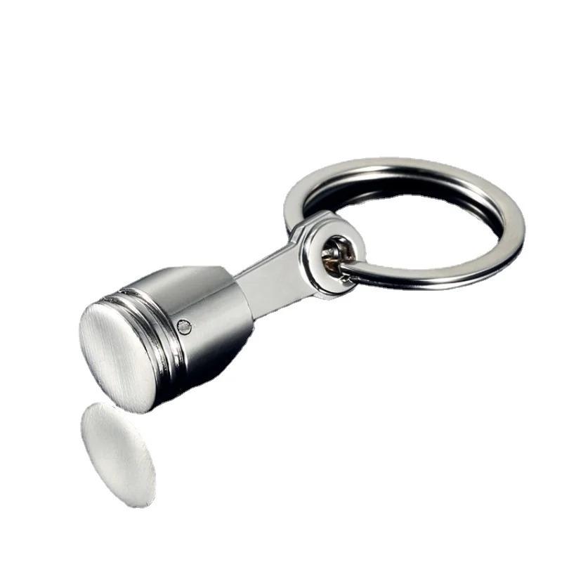 Двигатель Серебристый Металлический Поршень Автомобильный Брелок Брелок Брелок Кольцо Брелок Подарки Silver