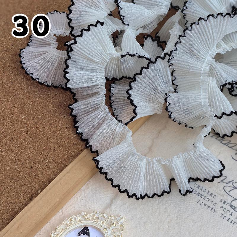1M Lace Ribbon Sheer Chiffon Elastic Ruffle Ribbon Lace Trim for Dress Diy Apparel Sewing Fabric Wedding Party Accessories New