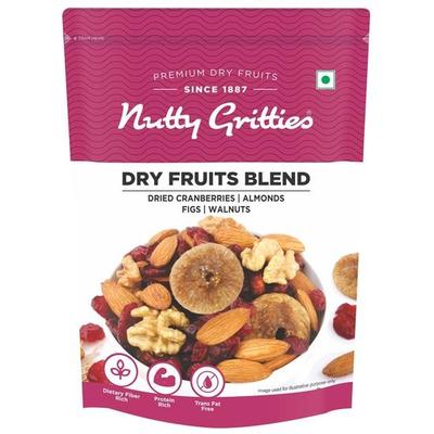 Nutty Gritties Mix Dry Fruits Blend 200g- California Almonds, Walnuts, Figs and Cranberries, Healthy Snacks for Kids and Adults
