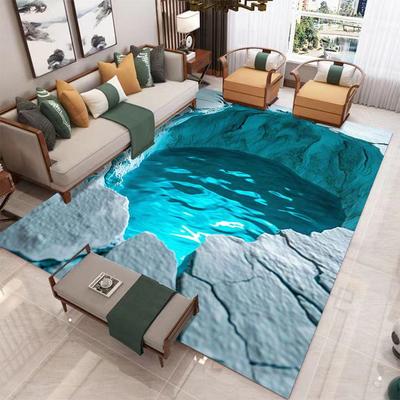 Tappeto Grotta di Ghiaccio Glaciale Tappeto Abisso Infinito Tappeto Completo per Soggiorno Camera da Letto Tappeto con Illusione Visiva Tappeto Decorativo Creativo