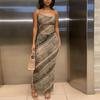 European and American style ins women's fashion snake print dress sexy sleeveless suspender street dress