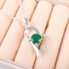 Green Onyx Gemstone 925 Sterling Silver Jewelry Zircon Pendant 1.37" For Bridal CZP-5-15