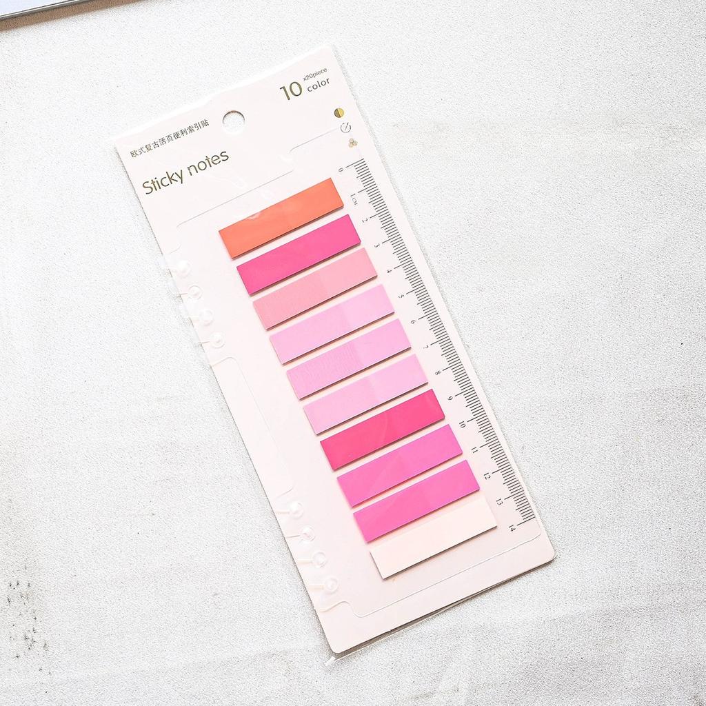 Solid Color Sticky Note Index Label Book Notebook Page Marker Paper Bookmark Tearable Waterproof Stationary Stickers