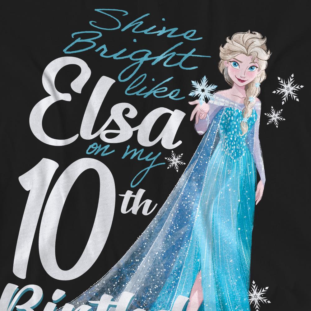 Frozen Unisex Adult Bright Like Elsa 10th Birthday T-Shirt