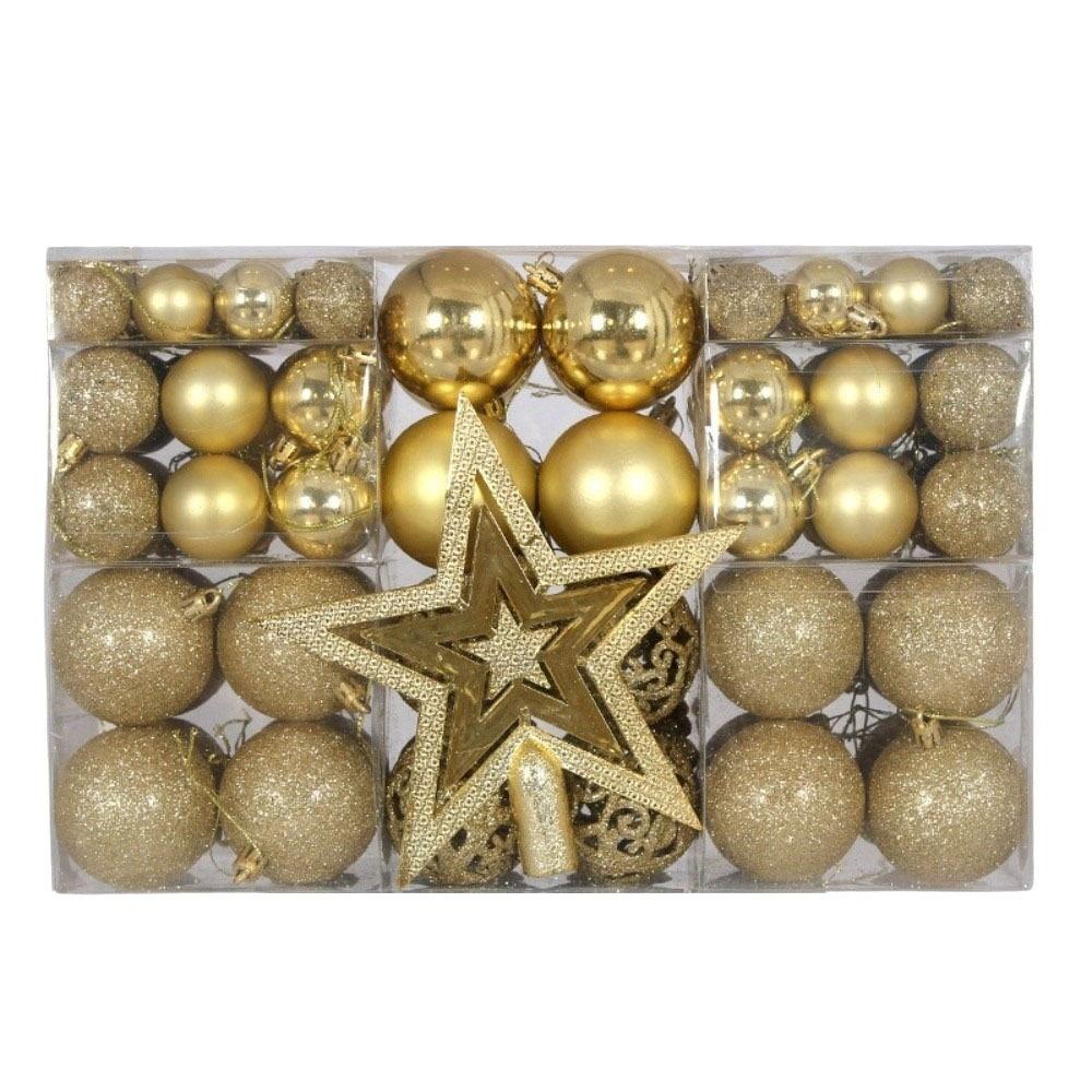101Pcs Plastic Christmas Ball Set Multiple Color Christmas Ball Gift Box Home Decor