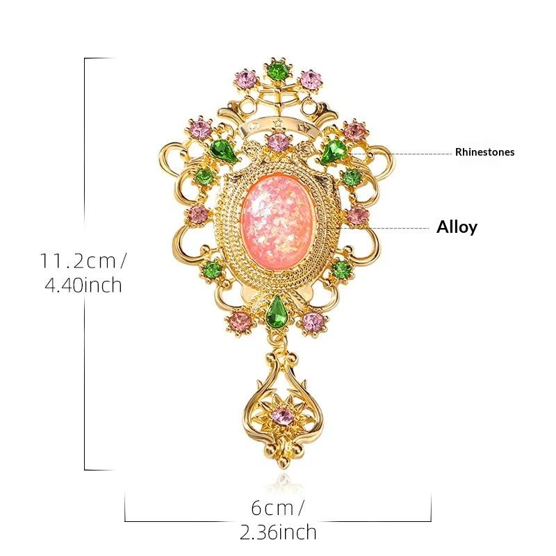 Vintage Palace Style Pendant Round Brooches For Women Lady'S Clothes Brooch Pins Gifts