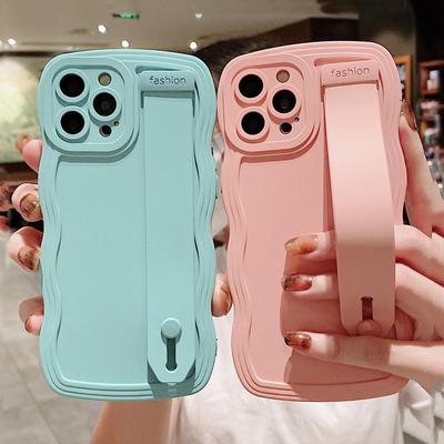Curly Wavy Wrist Strap Phone Case For Iphone 14 13 12 11 Pro Max Xr Xs Max Xs 13pro 11 14 Plus Shockproof Bumper Soft Back Cover