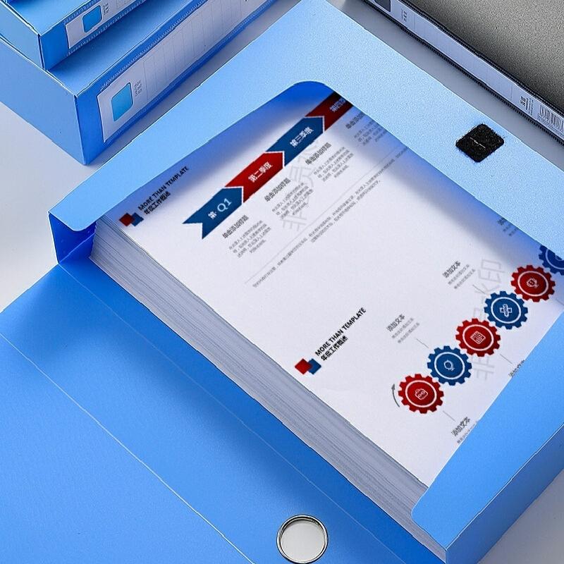 Trust 3 Pack Thickened Foldable Pp File Storage Boxes 25 35 55 75Mm Thickness Black Blue Office Document Contract Organizer