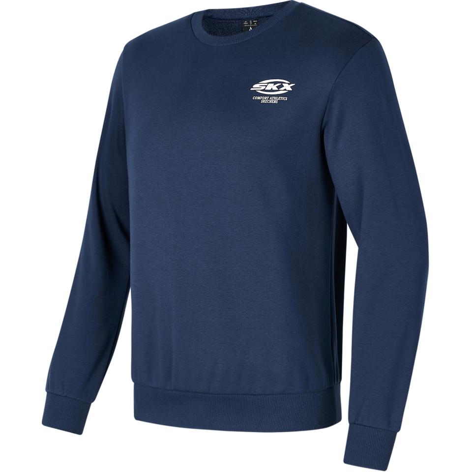 Skechers Comfortable Soft Breathable Long Sleeve Sweatshirt Unisex sweatshirt Deep-Blue P424U032-002Z XS