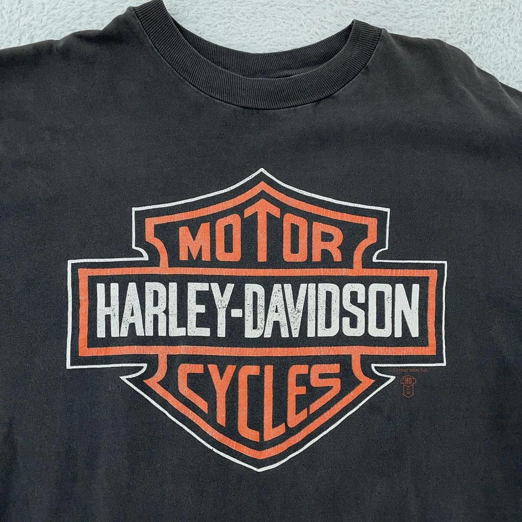 Vtg Harley-Davidson Taby Sweden T-Shirt Medium Black Biker Motorcycle Probike