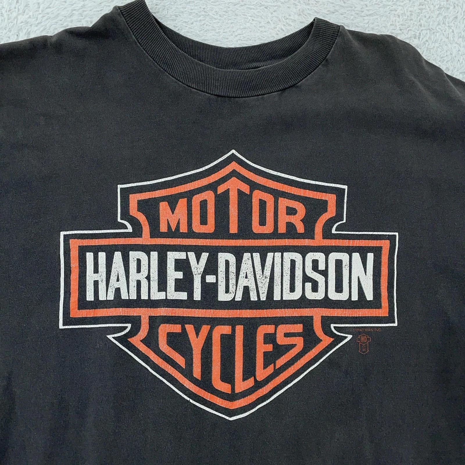 Vtg Harley-Davidson Taby Sweden T-Shirt Medium Black Biker Motorcycle Probike M