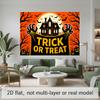 Party Backdrop Halloween Orange Flat Banners Spooky Haunted House Celebrations Wedding Event Photo Background Front Door Decor