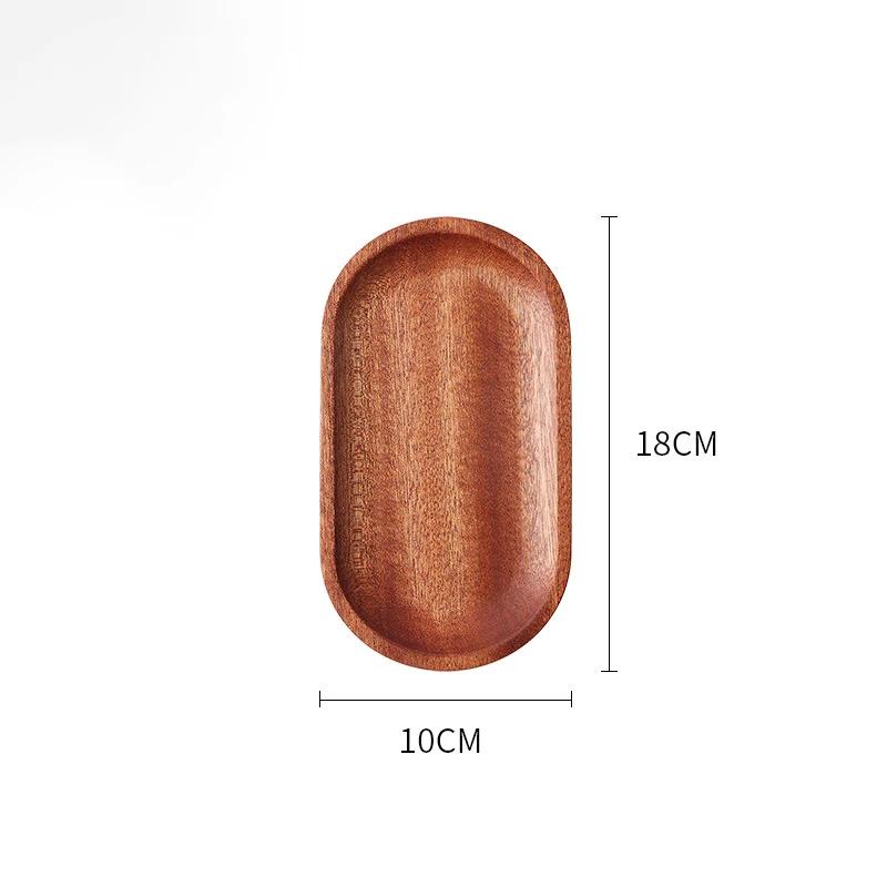 Holzplatte Massivholz Essteller Unzerbrechliches Geschirr für Küche Geschirr Snacks Obstschale Dessert Servieren