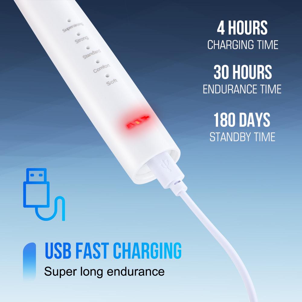 USB 5-Speed Electric Toothbrush & Flosser Set for High-Frequency Teeth Cleaning